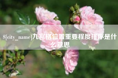 海口九宫格位置重要程度排序是什么意思