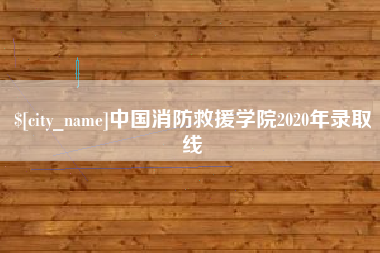 海口中国消防救援学院2020年录取线