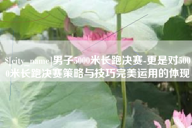 海口男子5000米长跑决赛-更是对5000米长跑决赛策略与技巧完美运用的体现