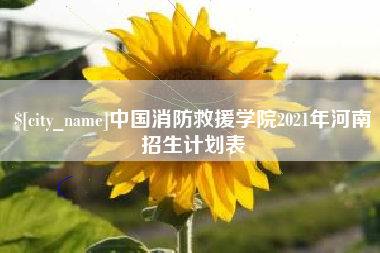 海口中国消防救援学院2021年河南招生计划表