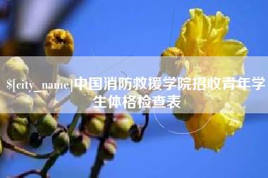 海口中国消防救援学院招收青年学生体格检查表
